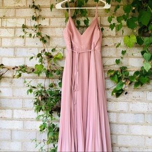 Jenny Yoo Kimi Pleated Chiffon Wrap Gown